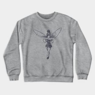 Tinkerbell crayon b&w Crewneck Sweatshirt